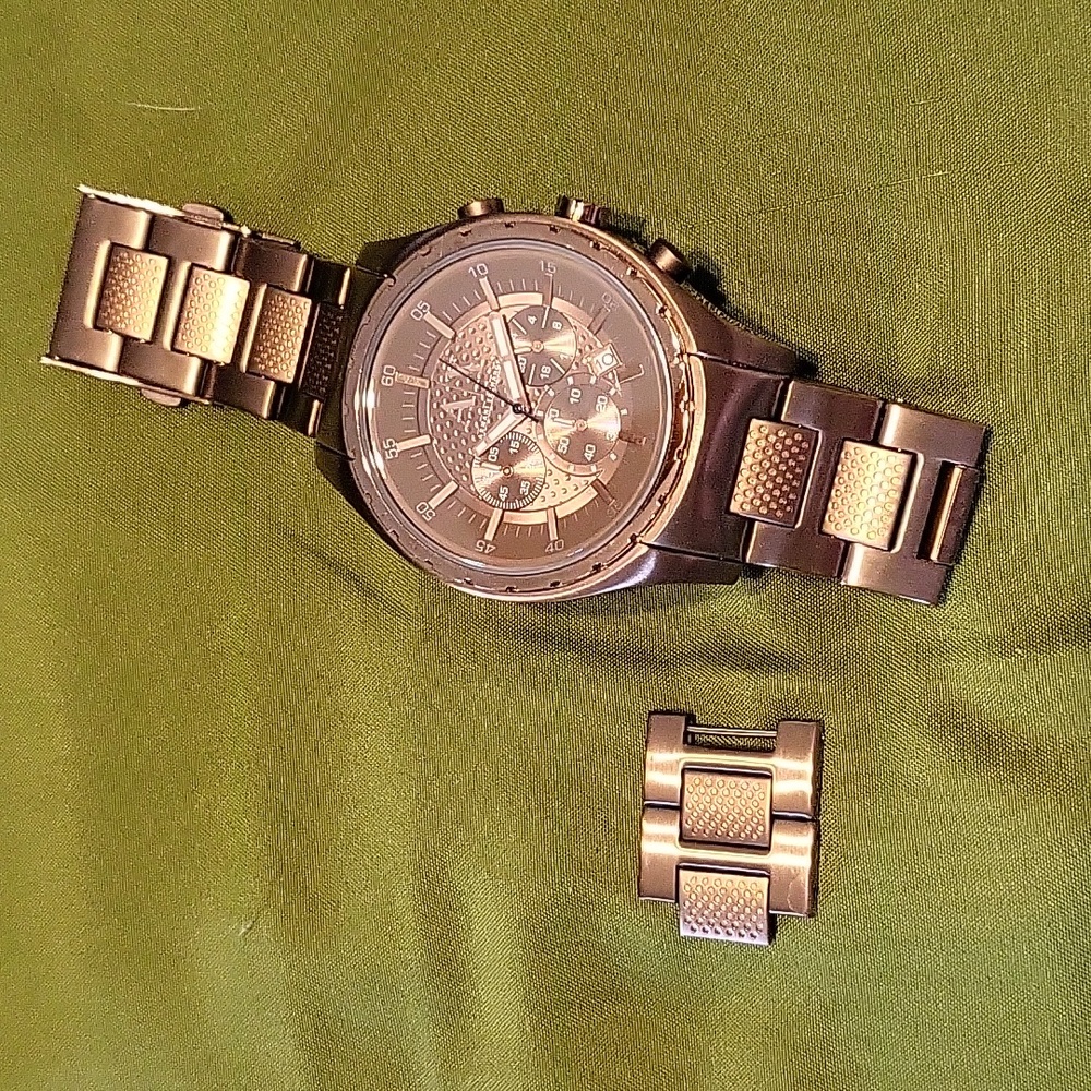 Armani Exchange brown metal watch